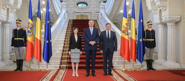 Maia Sandu, Andrei Năstase și Klaus Iohannis - Sputnik Moldova-România