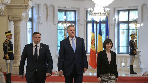 Maia Sandu, Andrei Năstase și Klaus Iohannis - Sputnik Moldova