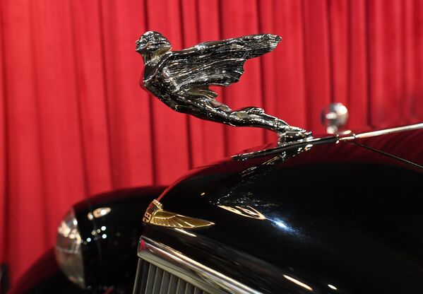Эмблема автомобиля Cadillac во время открытия самого большого в России автомузея Моторы Октября  - Sputnik Молдова