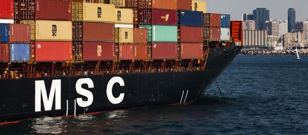 Navă de containere ce aparține Mediterranean Shipping Company - Sputnik Moldova-România