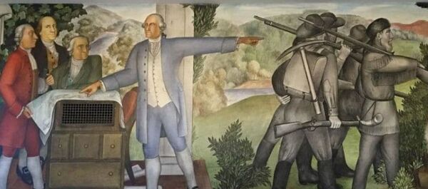 Фрагмент фрески Виктора Арнаутова о жизни Джорджа Вашингтона - Sputnik Молдова