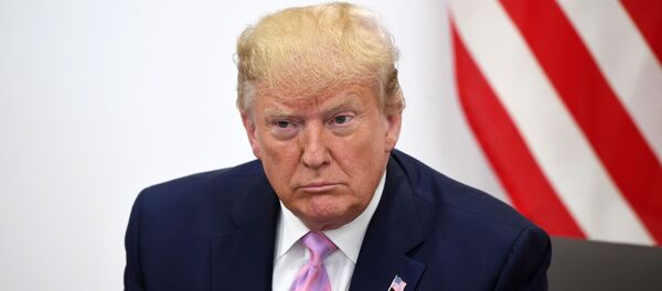 Президент США Дональд Трамп во время беседы с президентом РФ Владимиром Путиным на полях саммита Группы двадцати в Осаке - Sputnik Moldova