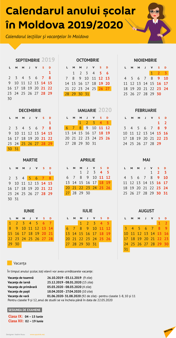 Vacanța de toamnă 2019 : Iată câte zile vor sta elevii acasă Vacanța de toamnă 2019 : Iată câte zile vor sta elevii acasă - Sputnik Moldova