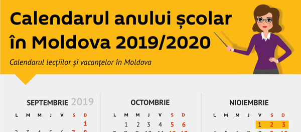 Calendarul anului școlar în Moldova 2019/2020 - Sputnik Moldova