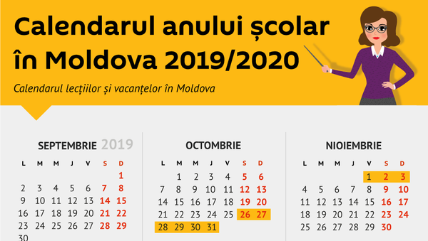 Calendarul anului școlar în Moldova 2019/2020 - Sputnik Moldova
