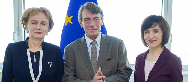 Спикер парламента Молдовы Зинаида Гречаная, председатель Европарламента Давид-Мария Сассоли и премьер республики Майя Санду  - Sputnik Молдова