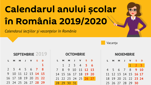 Calendarul anului scolar in Romania - Sputnik Moldova-România