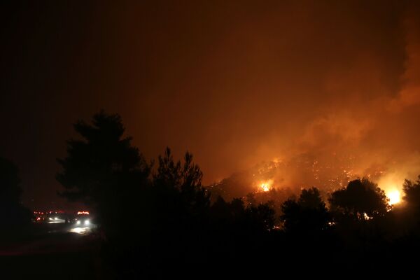 Incendii forestiere de pe insula greacă Evia. - Sputnik Moldova