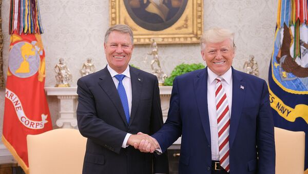 Klaus Iohannis şi Donald Trump la Washington - Sputnik Moldova