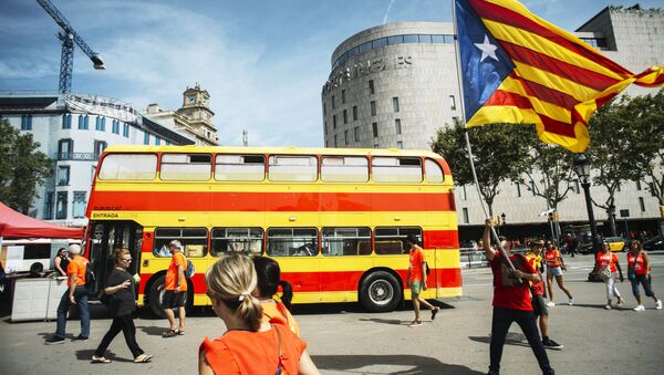Акции сторонников независимости Каталонии в Барселоне - Sputnik Moldova-România