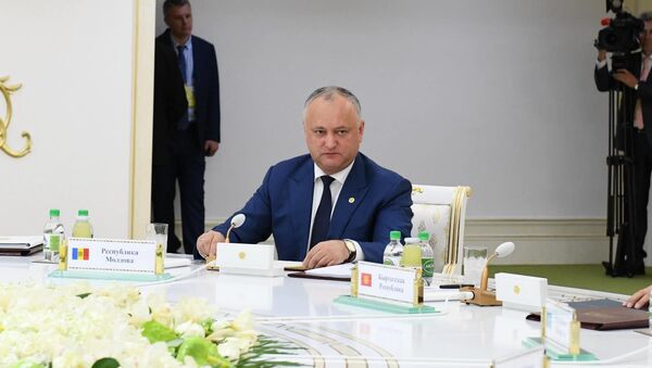 Президент Молдовы Игорь Додон на заседании Совета глав государств СНГ - Sputnik Молдова