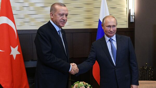 Президент РФ В. Путин встретился с президентом Турции Р. Т. Эрдоганом - Sputnik Moldova-România
