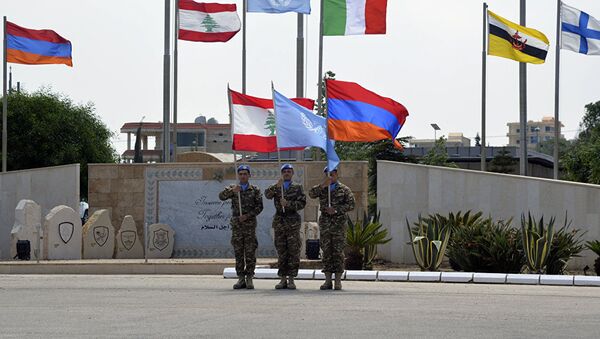 Армянский миротворческий контингент в военной базе Шама в Ливане - Sputnik Молдова