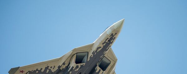 Многофункциональный истребитель Су-57 на репетиции воздушной части парада Победы в Москве - Sputnik Moldova-România