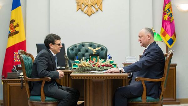 Igor Dodon a avut o întrevedere de lucru cu guvernatorul Băncii Naționale a Moldovei, Octavian Armașu - Sputnik Moldova