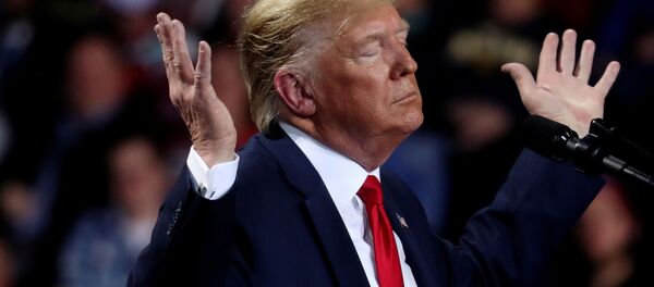 Президент США Дональд Трамп во время предвыборной кампании в Баттл-Крике, штат Мичиган, США - Sputnik Молдова