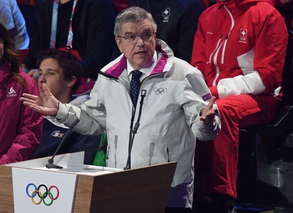 Президент МОК Томас Бах на Церемонии открытия III зимних юношеских Олимпийских игр - Sputnik Молдова