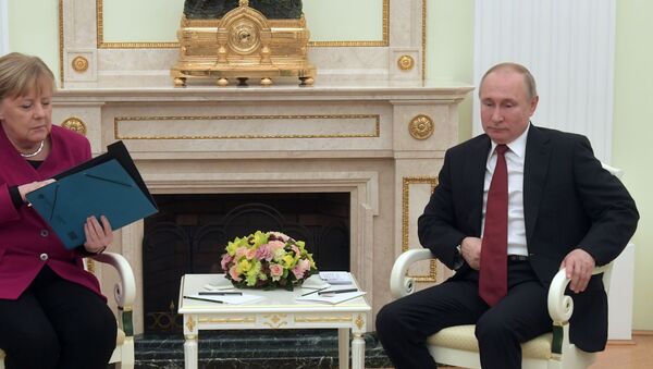 Встреча президента РФ В. Путина с канцлером Германии А. Меркель - Sputnik Moldova-România