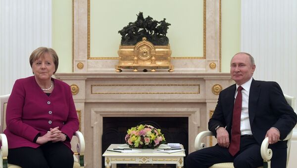 Встреча президента РФ В. Путина с канцлером Германии А. Меркель - Sputnik Moldova-România