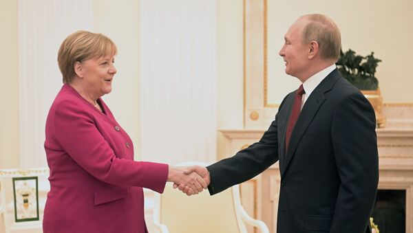Встреча президента РФ В. Путина с канцлером Германии А. Меркель - Sputnik Moldova