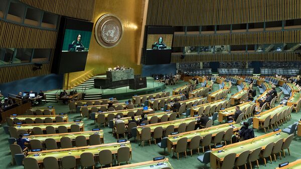 Заседание Генеральной Ассамблеи ООН в ознаменование отмены рабства и трансатлантической работорговли (21 ноября 2018). Нью-Йорк - Sputnik Молдова