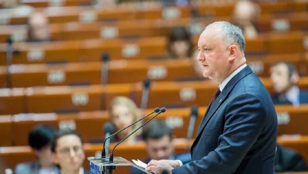 În cadrul vizitei de lucru la Strasbourg, președintele Republicii Moldova, Igor Dodon, a rostit un discurs la sesiunea ordinară a Adunării Parlamentare a Consiliului Europei - Sputnik Moldova