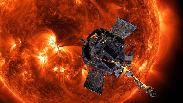 Изображение приближающегося к Солнцу зонда Parker Solar, сделанное НАСА - Sputnik Moldova-România