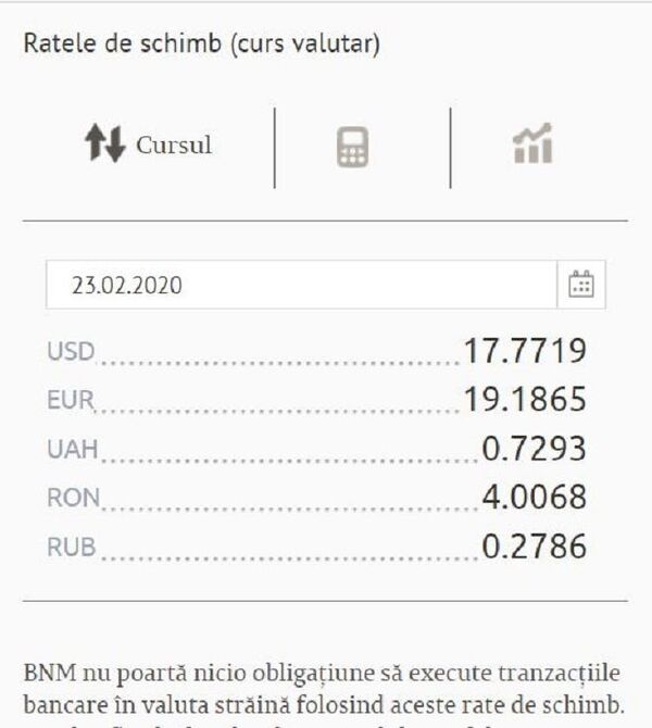 Curs valutar BNM pentru 23 februarie: Cât vom plăti duminică pentru un euro Curs valutar BNM pentru 23 februarie: Cât vom plăti duminică pentru un euro - Sputnik Moldova