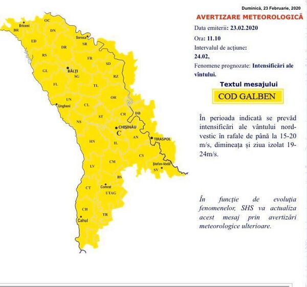 Meteorologii au emis o avertizare cod galben: Ce ne așteaptă mâine Meteorologii au emis o avertizare cod galben: Ce ne așteaptă mâine - Sputnik Moldova