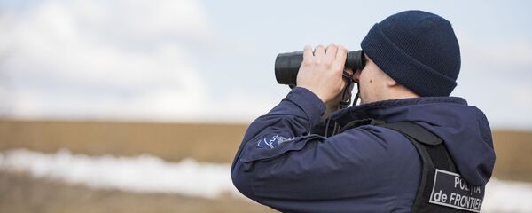 Polițist de frontieră cu binoclu - Sputnik Moldova