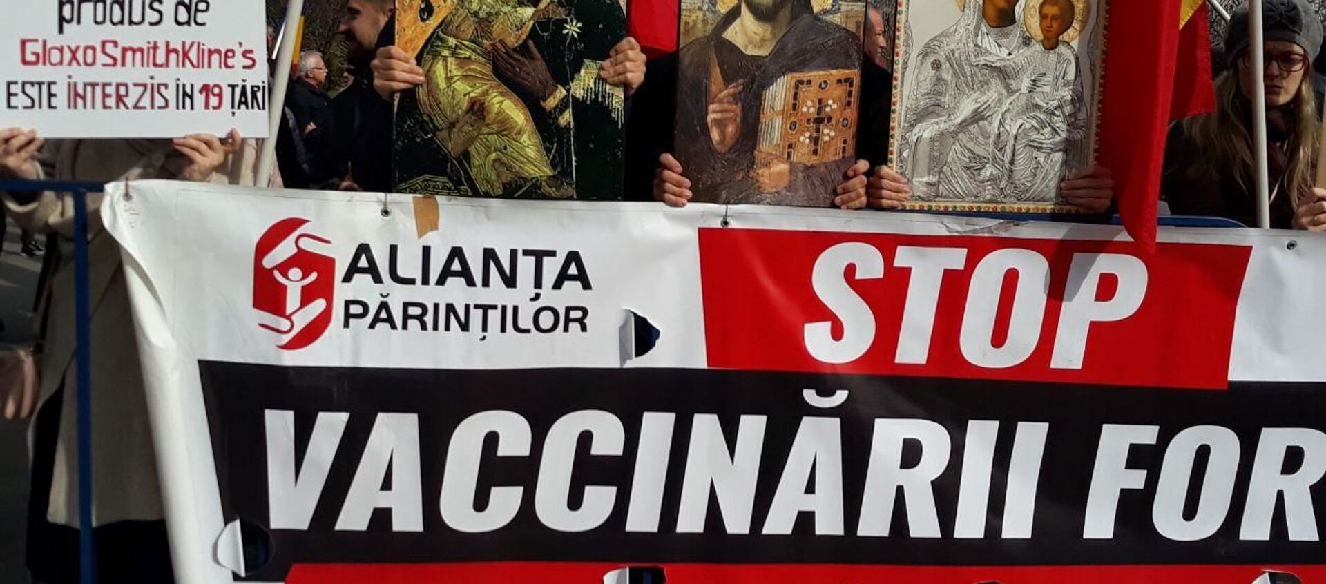 Protest împotriva vaccinării, București - Sputnik Moldova-România, 1920, 04.03.2021