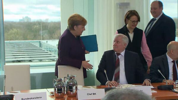 Заразительная шутка: министр внутренних дел Германии отказался пожать руку Меркель - Sputnik Молдова