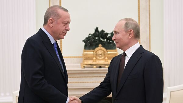Президент РФ В. Путин встретился с президентом Турции Р. Эрдоганом - Sputnik Moldova-România