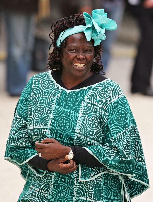 Кенийская правозащитница Вангари Маатаи в Елисейском двореце в Париже - Sputnik Молдова