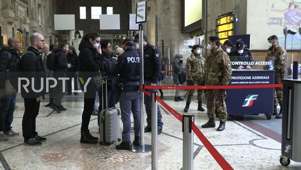 Milan Central Station passengers checked as 16 million are on quarantine lockdown - Sputnik Молдова