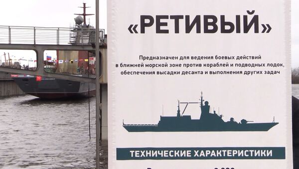 Новый российский корвет “Ретивый” спущен на воду в Санкт-Петербурге - Sputnik Молдова