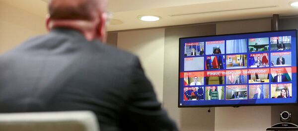 Videoconferință cu liderii europeni cu privire la Coronavirus, COVID-19, la Consiliul European Videoconferință cu liderii europeni cu privire la Coronavirus, COVID-19, la Consiliul European - Sputnik Moldova-România