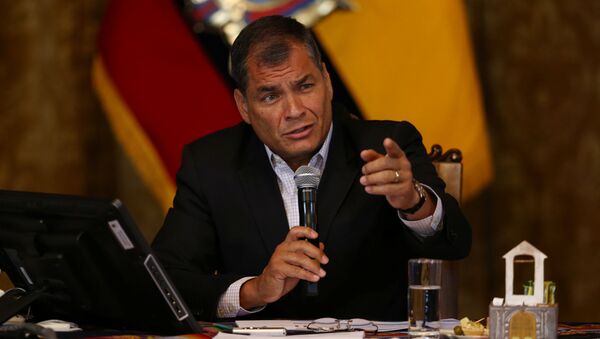 Ecuador's President Rafael Correa gives a a news conference in Quito, Ecuador - Sputnik Moldova-România