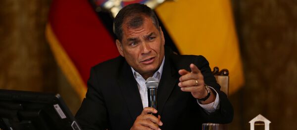 Ecuador's President Rafael Correa gives a a news conference in Quito, Ecuador Ecuador's President Rafael Correa gives a a news conference in Quito, Ecuador - Sputnik Moldova-România