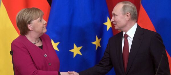 Встреча президента РФ В. Путина с канцлером Германии А. Меркель - Sputnik Moldova-România