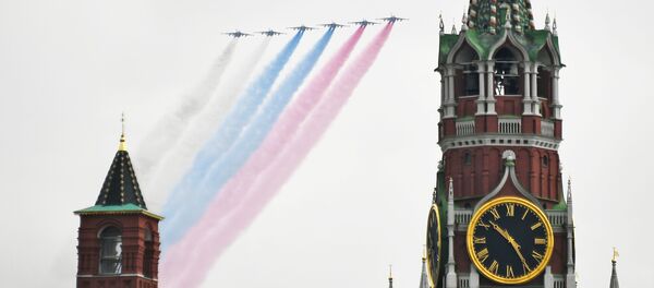 Штурмовики Су-25 на репетиции воздушной части парада Победы в Москве - Sputnik Moldova