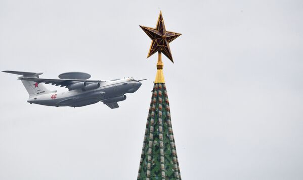 Авиационный комплекс дальнего радиолокационного обнаружения А-50У на репетиции воздушной части парада Победы в Москве - Sputnik Молдова