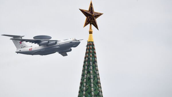 Авиационный комплекс дальнего радиолокационного обнаружения А-50У на репетиции воздушной части парада Победы в Москве - Sputnik Moldova-România