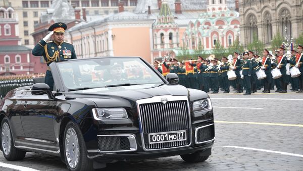 Министр обороны России Сергей Шойгу на военном параде на Красной площади в Москве - Sputnik Moldova