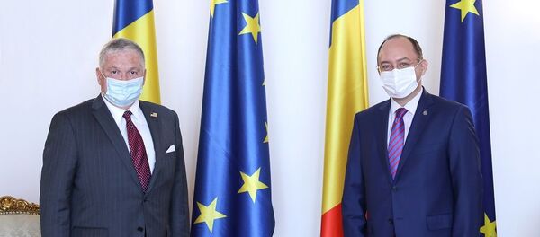 Primirea de către ministrul afacerilor externe Bogdan Aurescu a ambasadorului SUA la București, Adrian Zuckerman - Sputnik Moldova-România