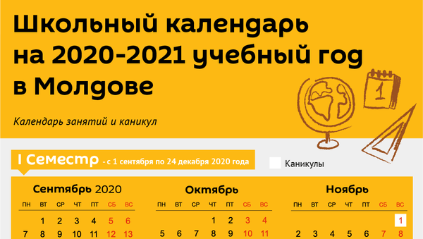 Школьный календарь 2020-2021 - Sputnik Молдова