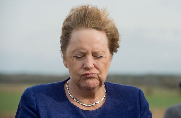  Канцлер Германии Ангела Меркель на сильном ветру, 2019 год - Sputnik Молдова