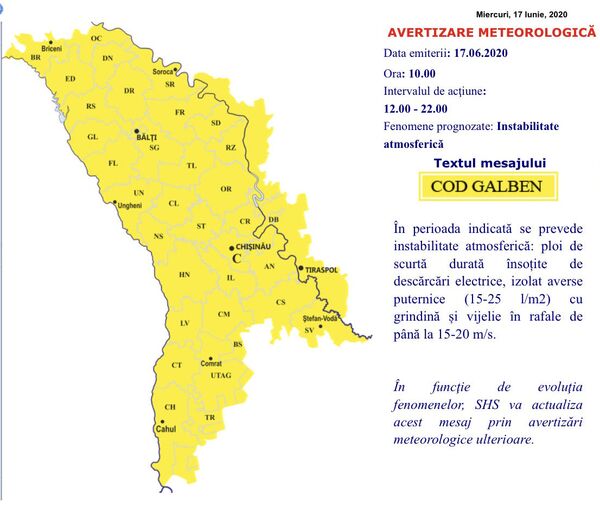 Ploi puternice, grindină și vijelie: Meteorologii au emis Cod Galben - detalii Ploi puternice, grindină și vijelie: Meteorologii au emis Cod Galben - detalii - Sputnik Moldova
