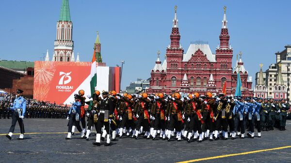 Militari indieni, pe Piața Roșie din Moscova, la Parada de 9 mai - Sputnik Moldova