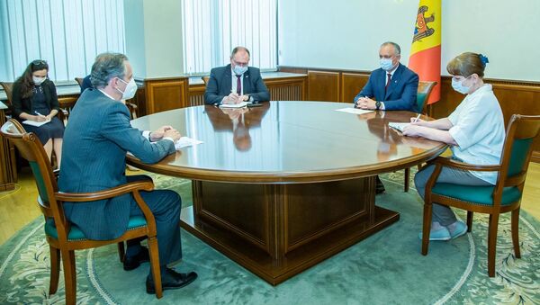 Președintele Igor Dodon a avut o întrevedere cu șeful Misiunii OSCE în Moldova,  Claus Neukirch - Sputnik Moldova